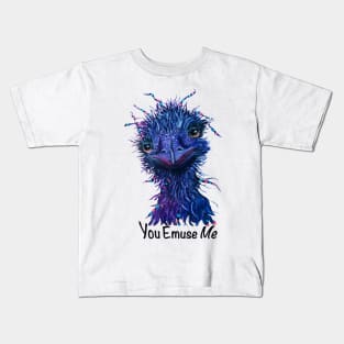 You Emuse Me Funny Hippie Emu Pun Kids T-Shirt